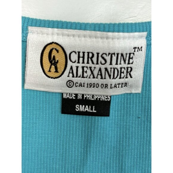 *New Christine Alexander Rhinestone Tank Top Womens S Turquoise Cowgirl Festival - Picture 5 of 6